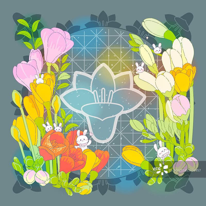 紫璎兔的花型节气大寒图片素材