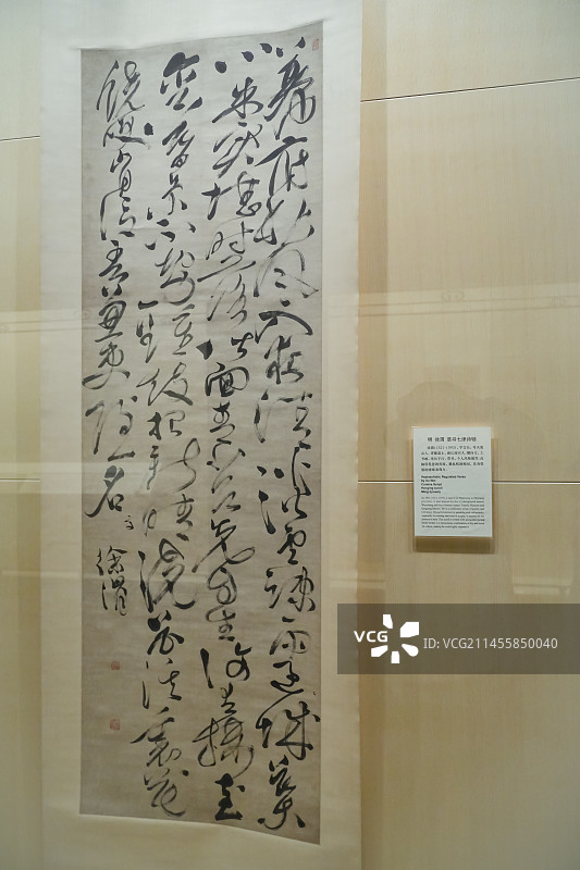 明代徐渭 草书七律诗轴  上海博物馆馆藏图片素材