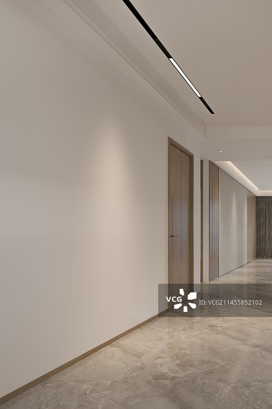 现代风格住宅客餐厅入户门图片素材