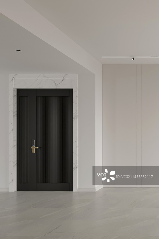 现代风格住宅客餐厅入户门图片素材