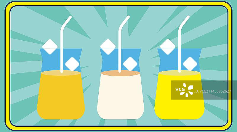 装着 果汁 饮料 奶茶 冰块的杯子，有吸管图片素材
