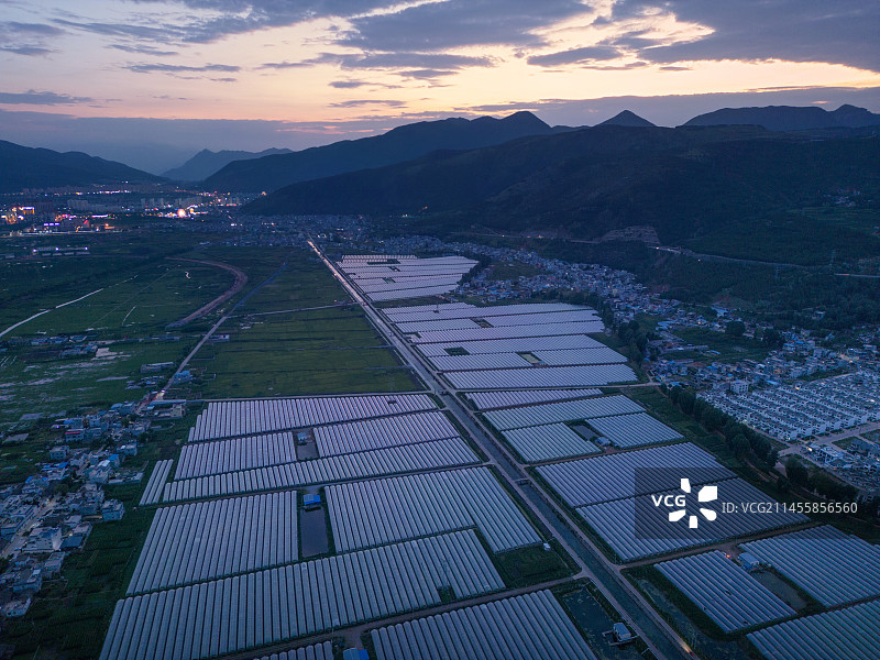 会泽田园风光傍晚航拍图片素材