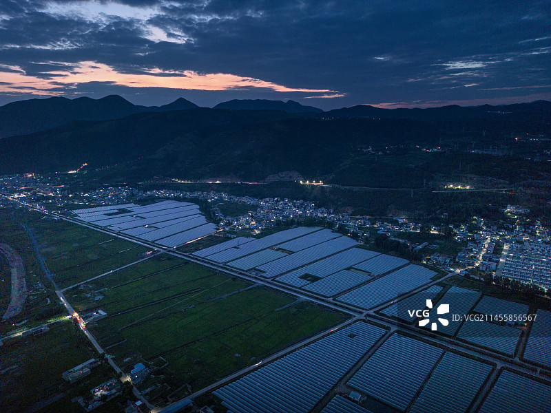 会泽田园风光傍晚航拍图片素材
