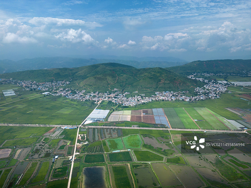 会泽白雾村田园风光航拍图片素材