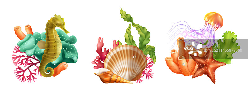 海底世界逼真合成图图片素材