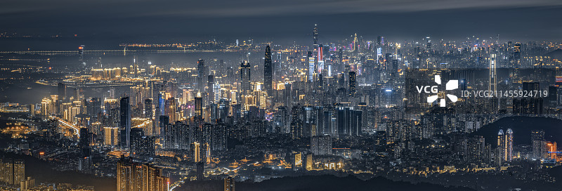 深圳夜景全景图片素材