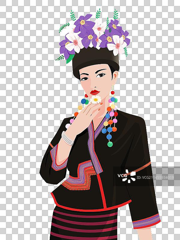 中国少数民族蒙古族女孩元素图片素材