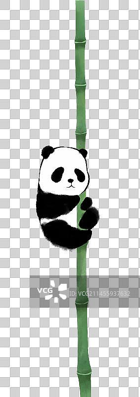 熊猫爬竹竿素材图片素材