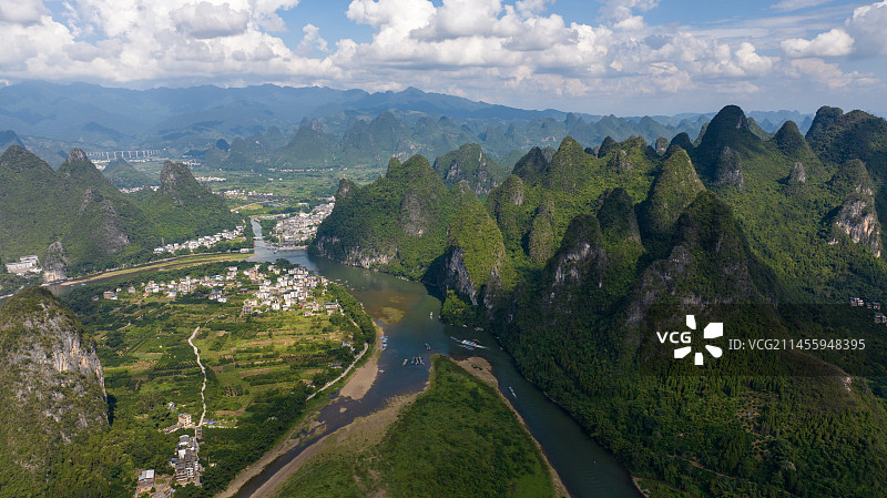 广西桂林山水 蓝天白云 美丽中国图片素材