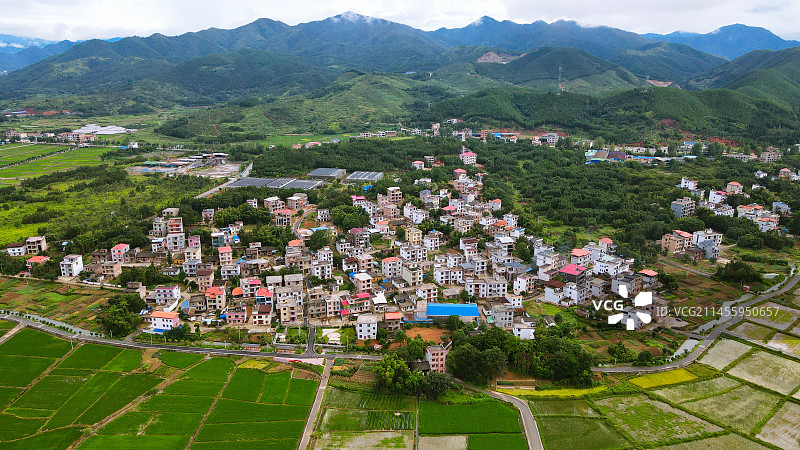 蓝山县七甲村航拍图片素材