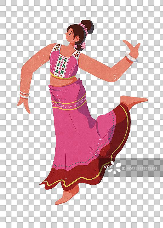 傣族跳舞的女性图片素材