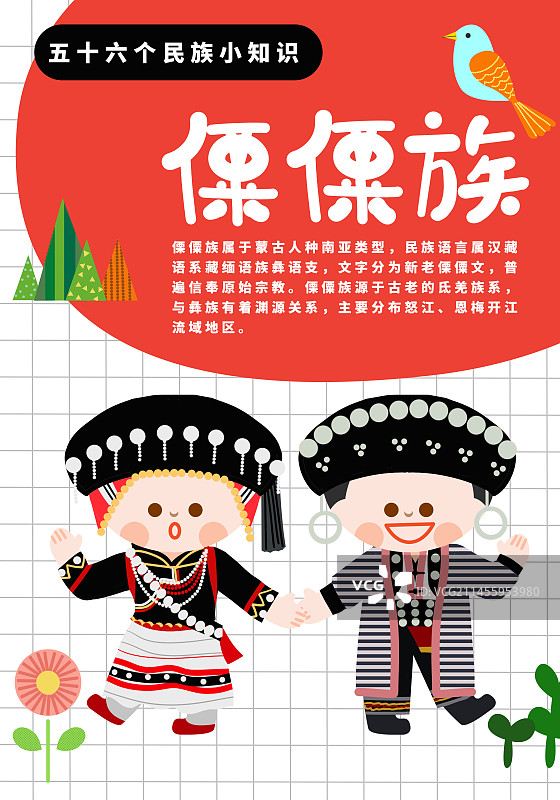 56个民族僳僳族介绍海报图片素材