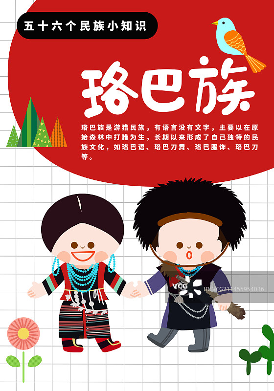 56个民族珞巴族介绍海报图片素材