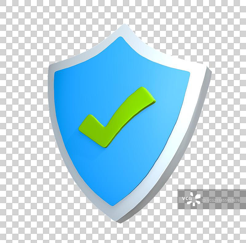 安全盾牌3D插画元素图片素材