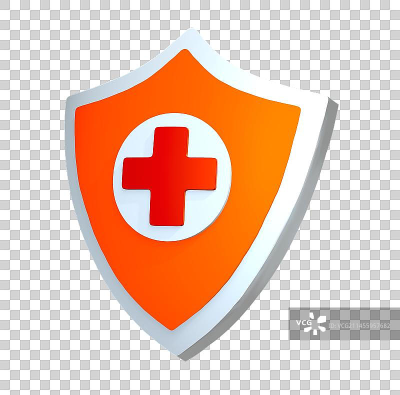 安全盾牌3D插画元素图片素材