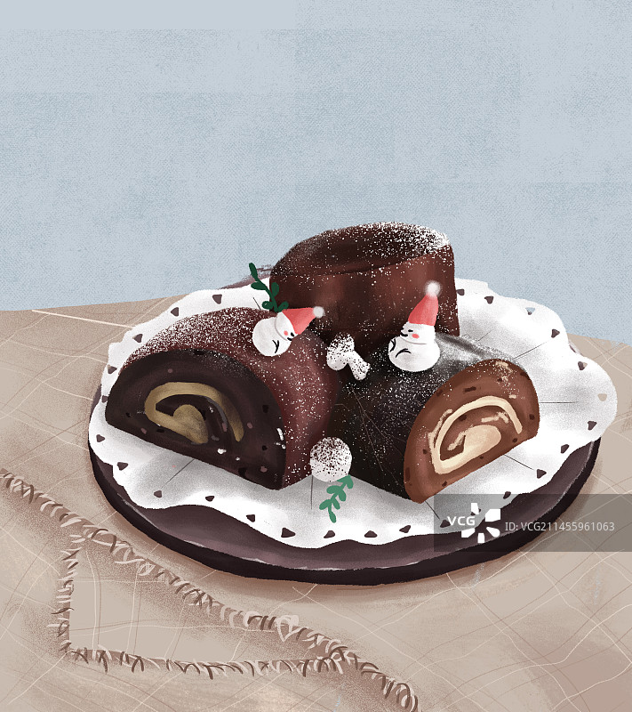 甜品甜点面包糕点插画图片素材