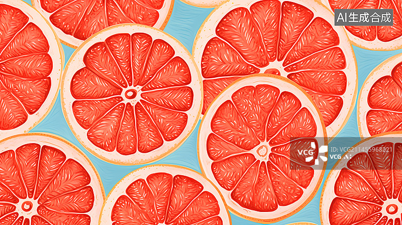 【AI数字艺术】柚子水果插画图片素材