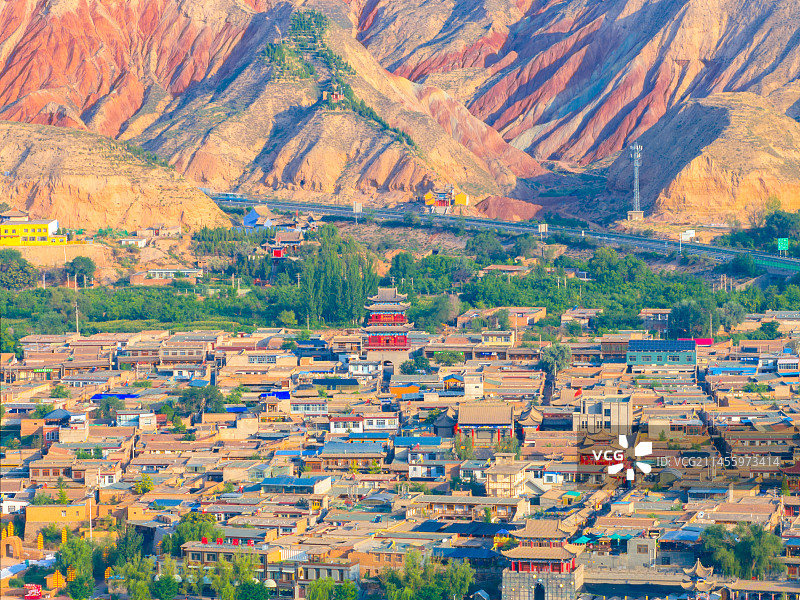 航拍兰州市河口古镇图片素材