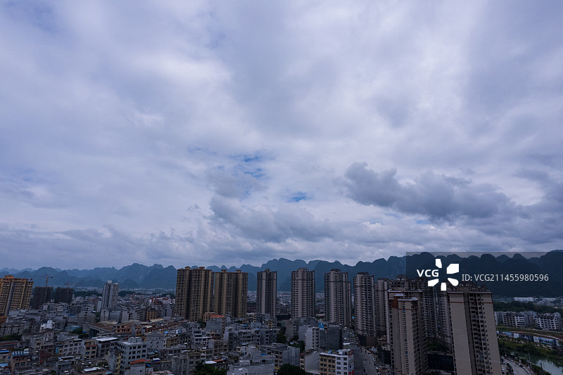 都安县城建筑航拍图片素材