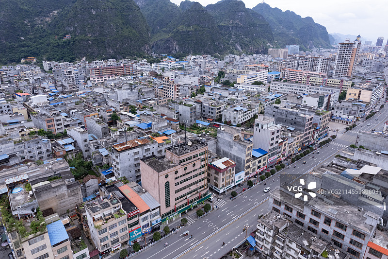 都安县城建筑航拍图片素材