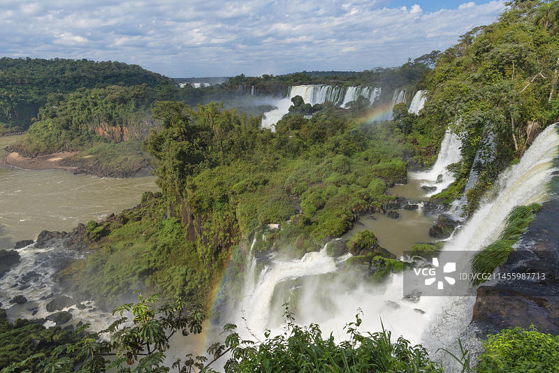 伊瓜苏国家公园上游环线伊瓜苏瀑布彩虹图片素材