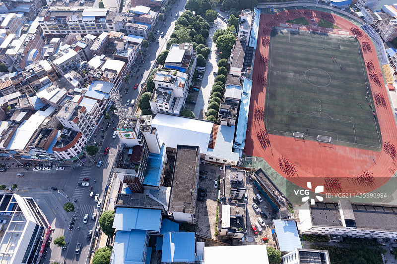 广西田东县城航拍全景风光图片素材
