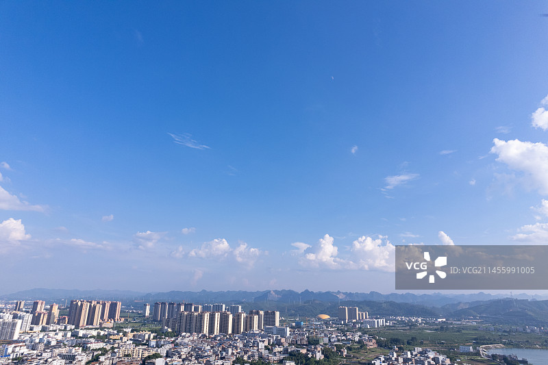 广西田东县城航拍全景风光图片素材