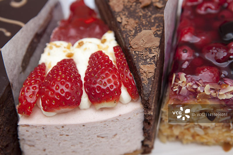 蛋糕切片特写图片素材