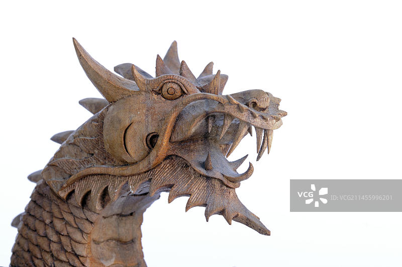 棕榈木巴厘岛龙头：巴厘岛传统木雕图片素材