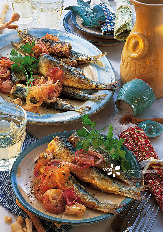 腌制沙丁鱼，意大利，欧洲图片素材