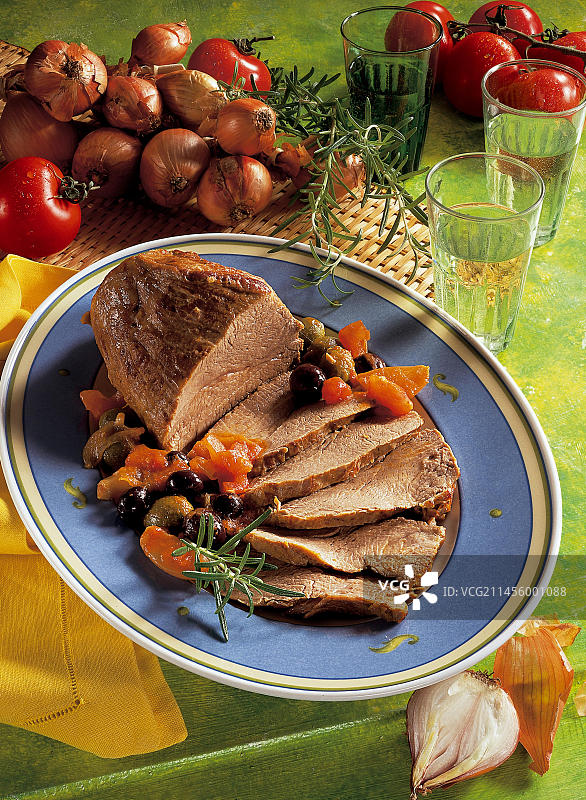 香辣小牛肉烤肉，法国，欧洲图片素材