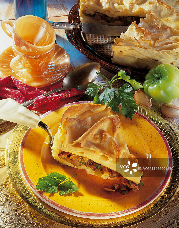 分层意大利面馅饼，土耳其，亚洲图片素材