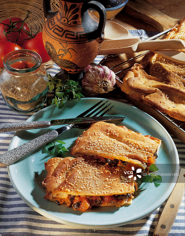 希腊特色皮塔饼图片素材