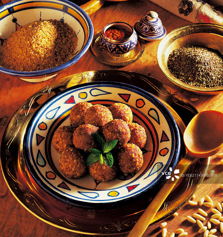叙利亚风味 bulgur 肉丸图片素材