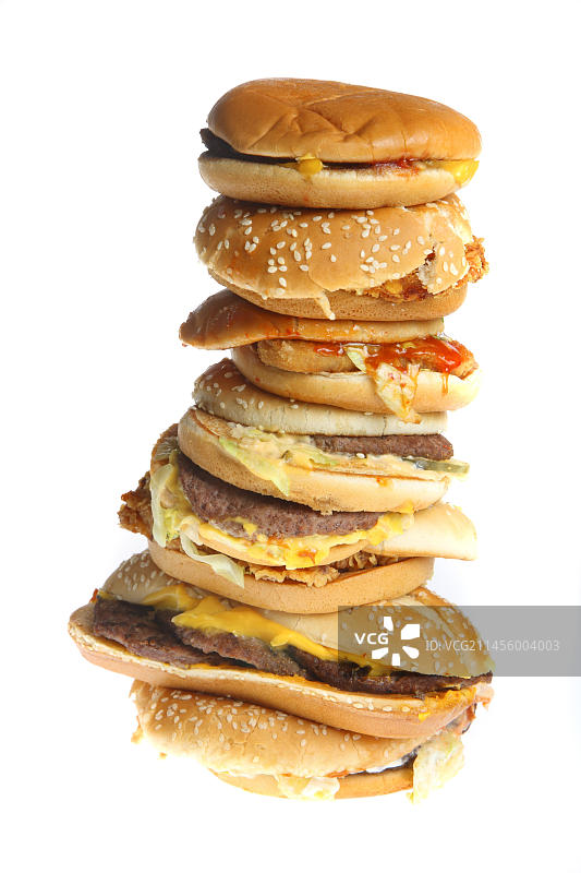 汉堡包、芝士汉堡、炸鸡汉堡、蔬菜汉堡、鱼肉汉堡图片素材