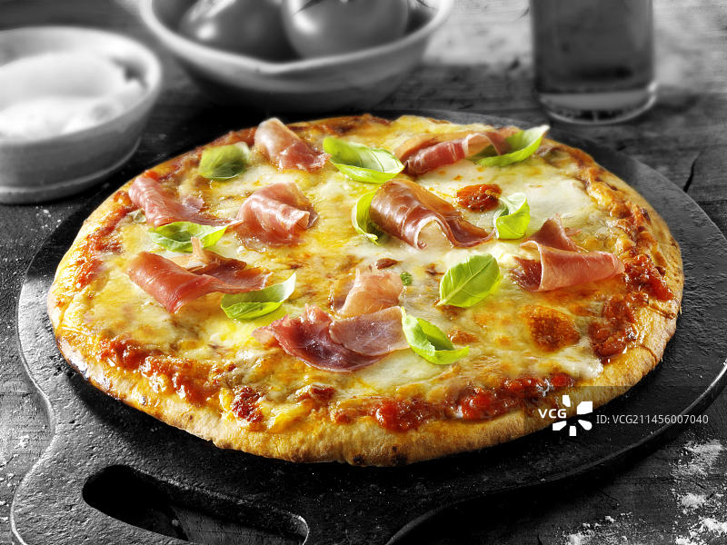 意大利火腿披萨图片素材