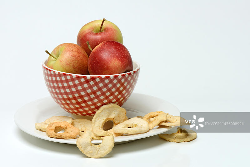 碗里的苹果和苹果圈，嘎啦果品种图片素材