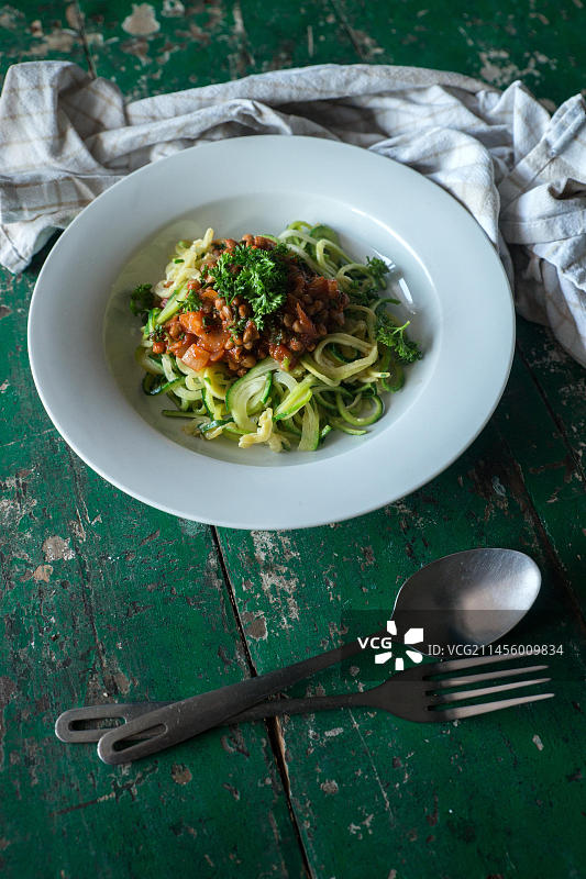 西葫芦扁豆意面图片素材