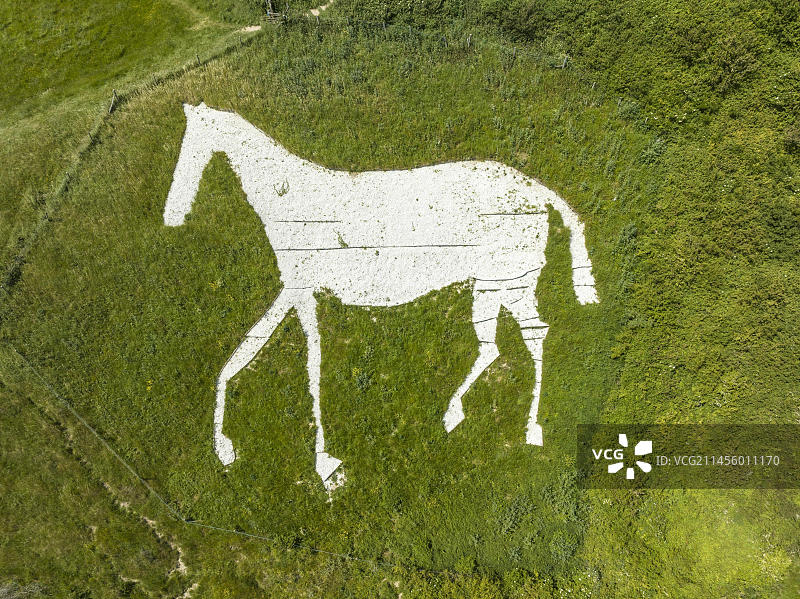 英国利特灵顿白马山航拍图片素材