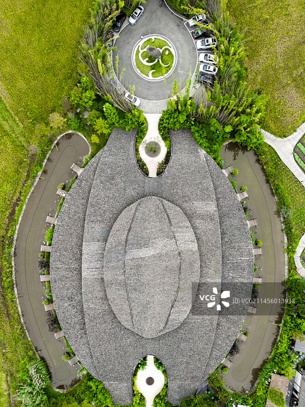 成都大邑稻香渔歌酒店俯拍图片素材