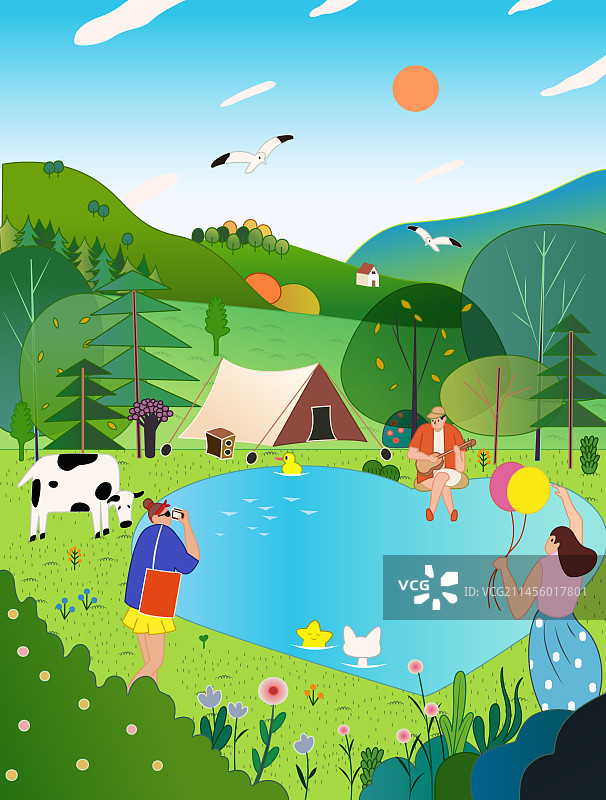 大自然矢量插画图片素材