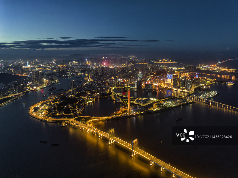 澳门半岛夜景图片素材