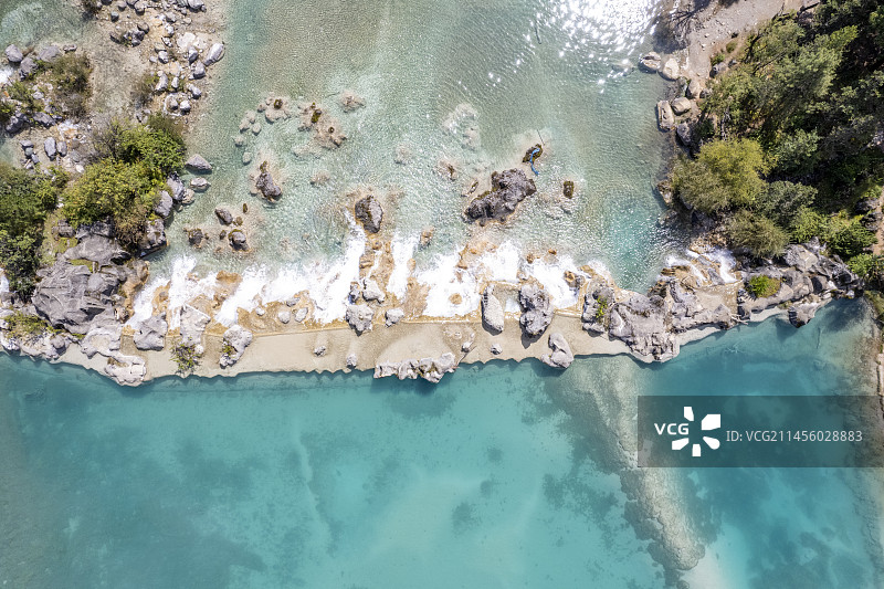 航拍云南蓝月谷自然风景图片素材