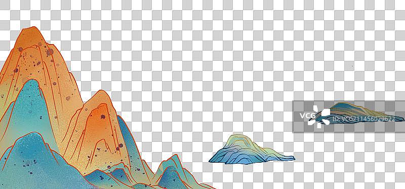 国潮风山脉插画图案元素素材图片素材