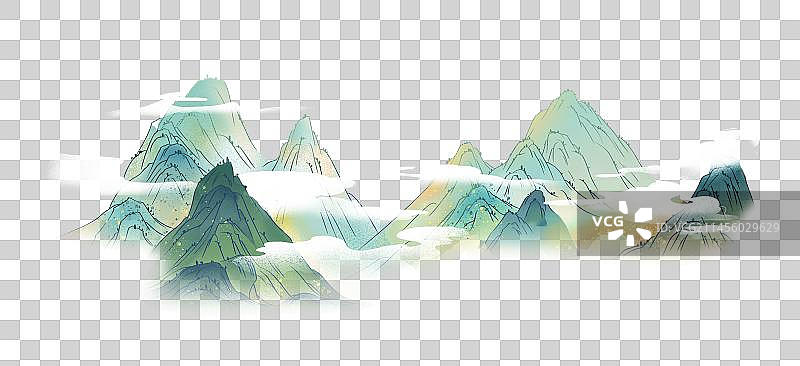 国潮风山脉插画图案元素素材图片素材