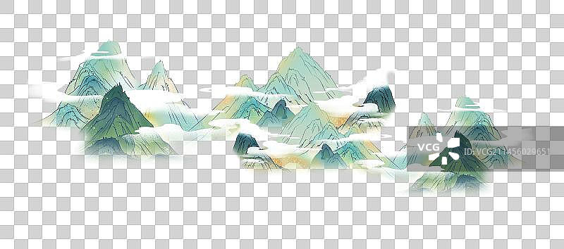 国潮风山脉插画图案元素素材图片素材