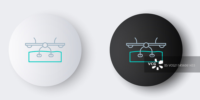 灰色背景上的跷跷板图标线条设计图片素材