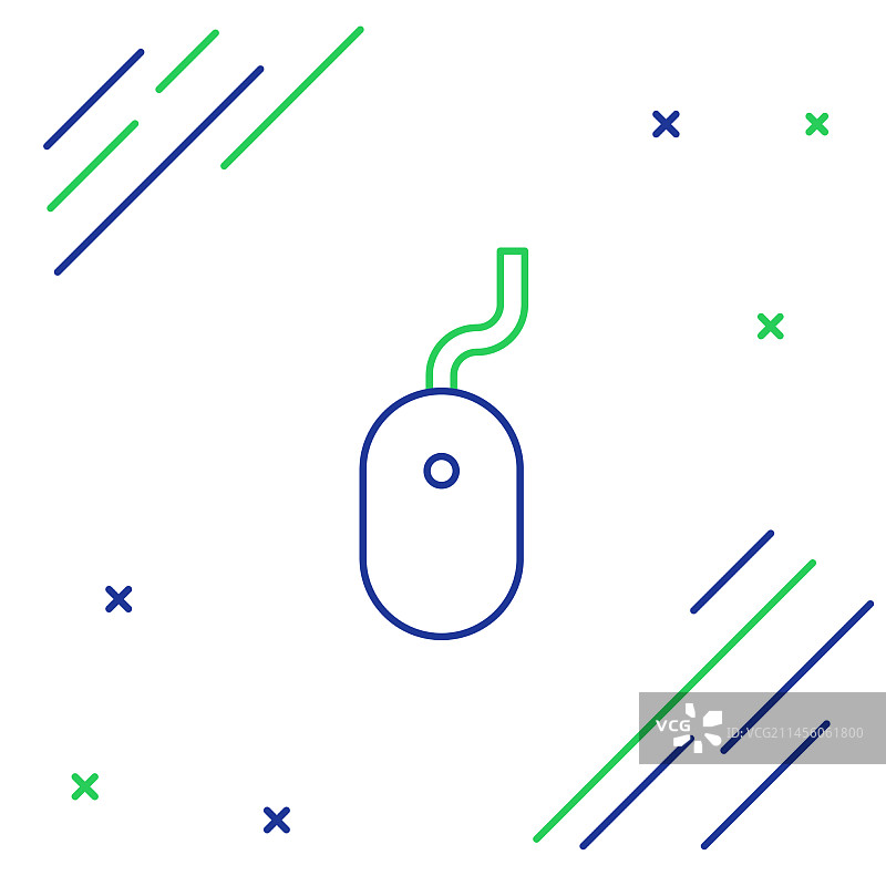 白色背景上的线条电脑鼠标图标图片素材