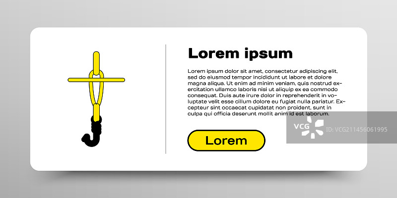 鱼钩和鱼漂线条图标图片素材