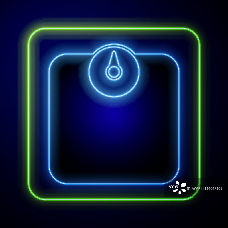 发光霓虹浴室秤图标图片素材